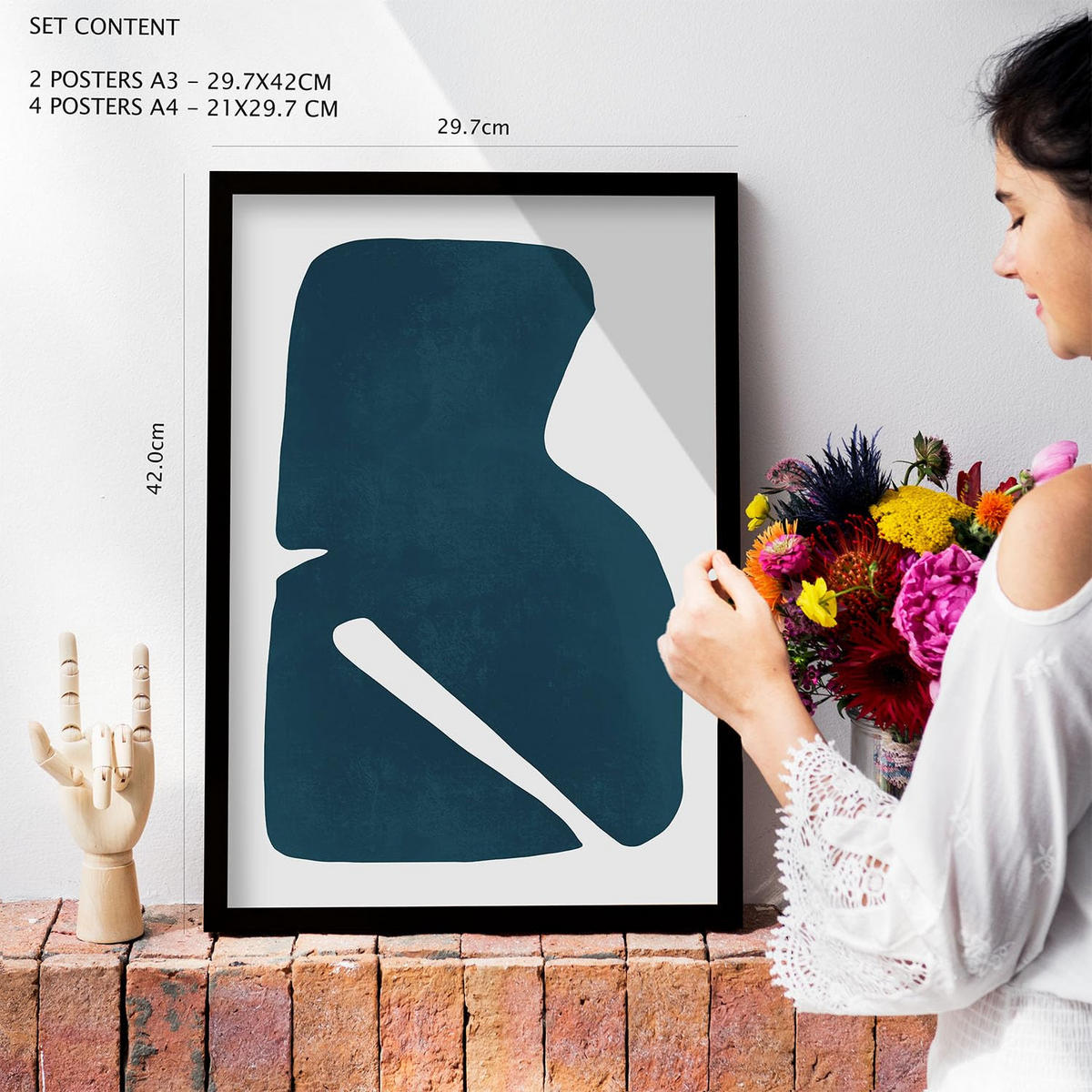 POSTER Set Mit 6 Feine Geschicklichkeit A3 & A4 Weißer Rahmen - Weiß, Papier (29/3cm) - Nacnic