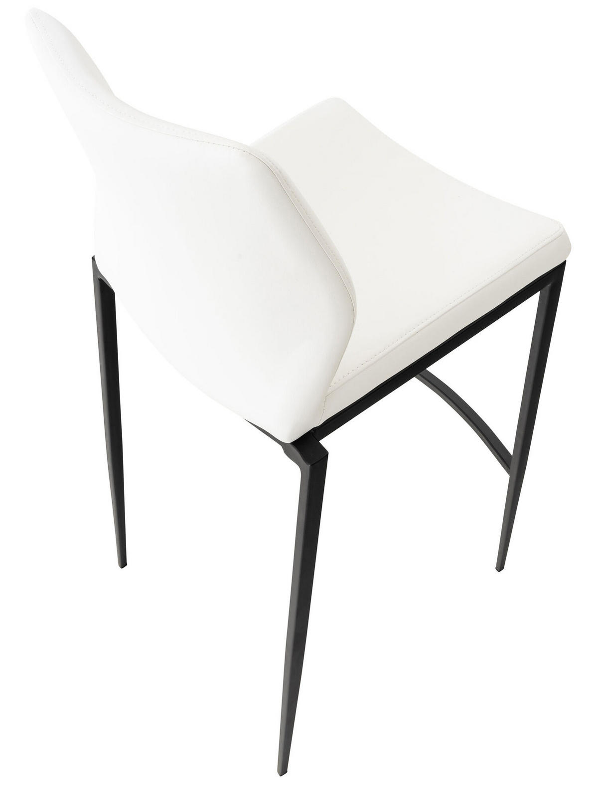 BARHOCKER Matheo, Gestell schwarz, Kunstleder Weiß - Schwarz/Weiß, Kunststoff/Textil (47/100/53cm) - TPFLiving