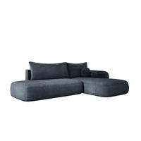 ECKSOFA BABU mit Bettfunktion – Moderne Polsterecke für Wohnzimmer, Funktionales Schlafsofa im Stoff CLOUD, 300x105x60 cm, Rechte, – Graphit - Schieferfarben, Holz/Textil (300/190cm) - DomoHome
