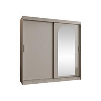 SCHWEBETÜRENSCHRANK Selfie 200 cm mit Schubladen - Kaschmir/Silberfarben, Holzwerkstoff/Kunststoff (200/200/62cm) - MIRJAN24