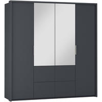 DREHTÜRENSCHRANK Vivaro mit 2 Türen und 4 Schubladen, 208 cm, Graphit - Graphitfarben, Holzwerkstoff (208/215/65cm) - Beautysofa