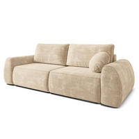 BETTSOFA ZEFEO Creme Chenille-Stoff mit Schlaffunktion - Creme, Textil (264/96/106cm) - MASSENO
