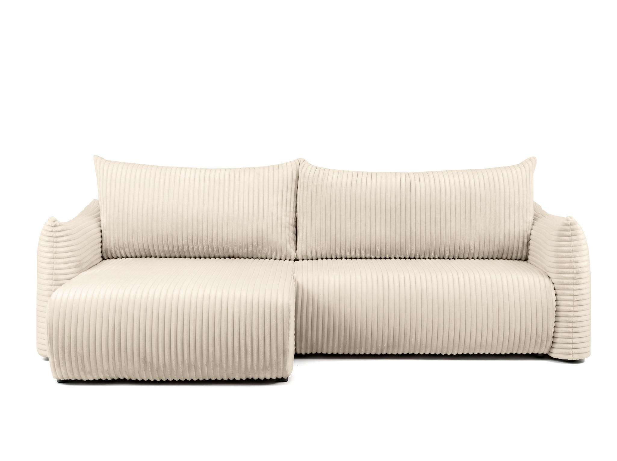 ECKSOFA Mailand Mit Schlaffunktion - Ecru, Holzwerkstoff/Textil (154/260cm) - Fun Möbel