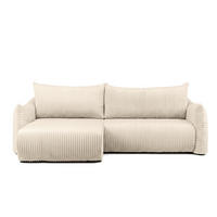 ECKSOFA Mailand Mit Schlaffunktion - Ecru, Holzwerkstoff/Textil (154/260cm) - Fun Möbel
