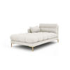 CHAISELONGUE links Mamaia aus strukturiertem Stoff leichtes beige - Creme, Textil (102/75/185cm) - Micadoni