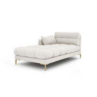 CHAISELONGUE links Mamaia aus strukturiertem Stoff leichtes beige - Creme, Textil (102/75/185cm) - Micadoni