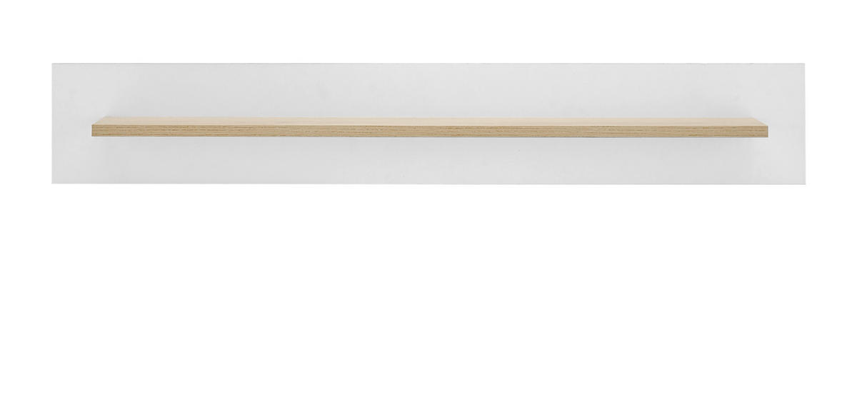 WANDBOARD weiß matt, Eiche, Wandregal 107 cm skandinavisches Design - Eichefarben/Weiß, Holzwerkstoff (107/19/17cm) - Furn.Design