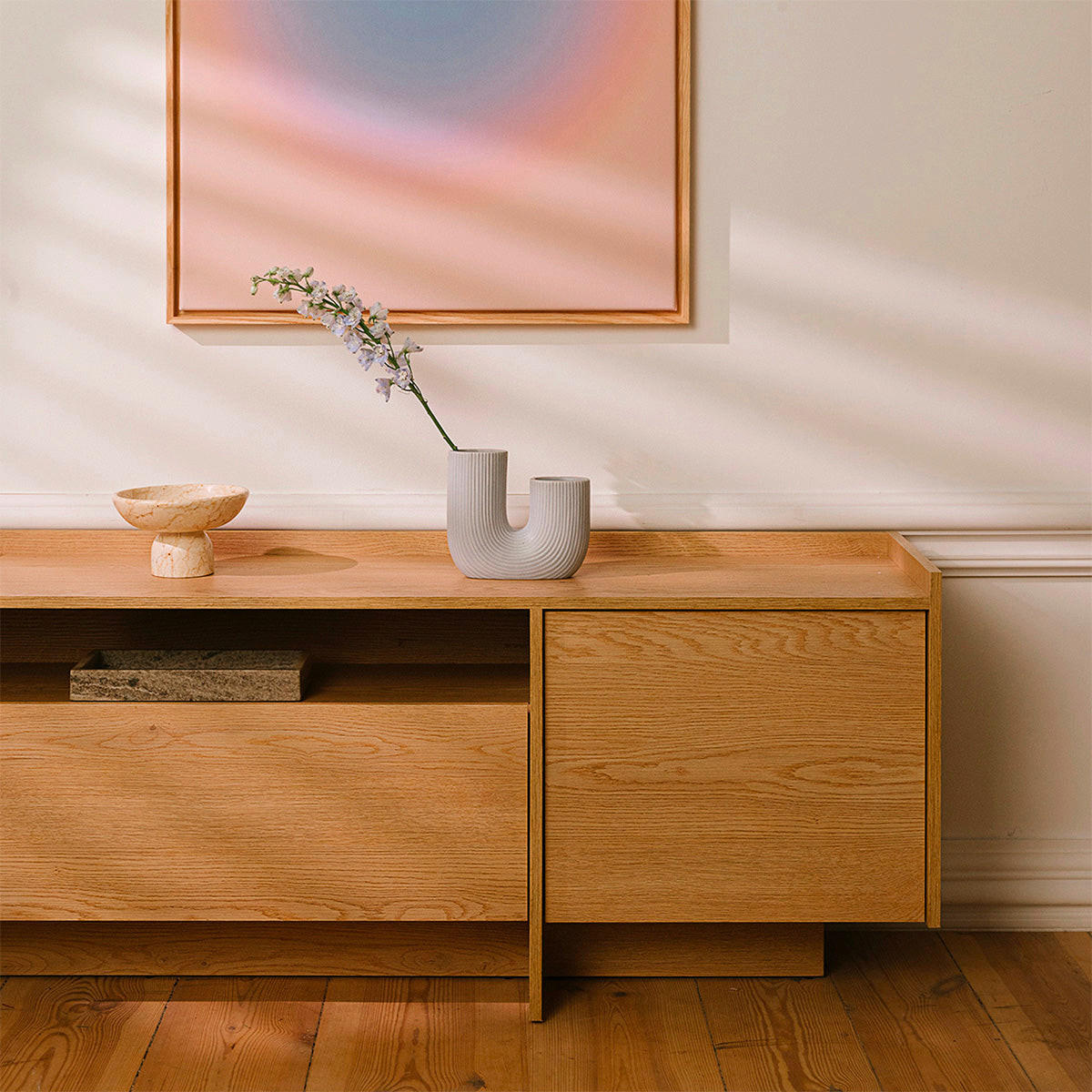 TV STOLÍK Japandi Drevo - hnedá, kompozitné drevo (196.8/57.4/38cm) - Petits-meubles