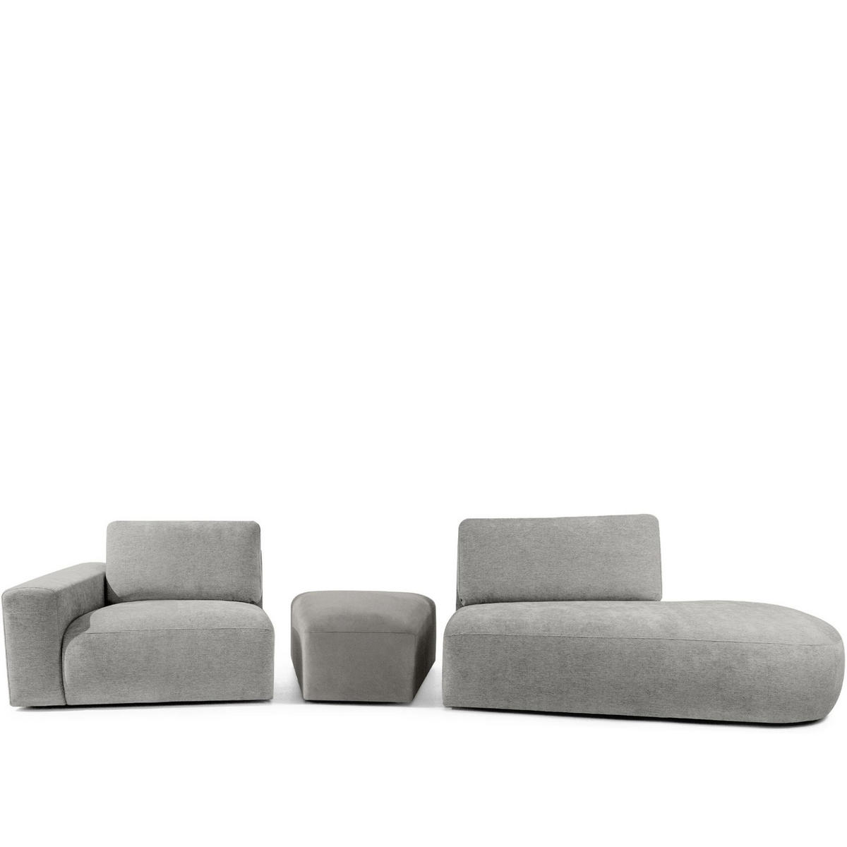 4-SITZER ECKSOFA ZUCCO Chenille rechts, Hellgrau - Hellgrau, Textil (350/84/105cm) - KONSIMO®