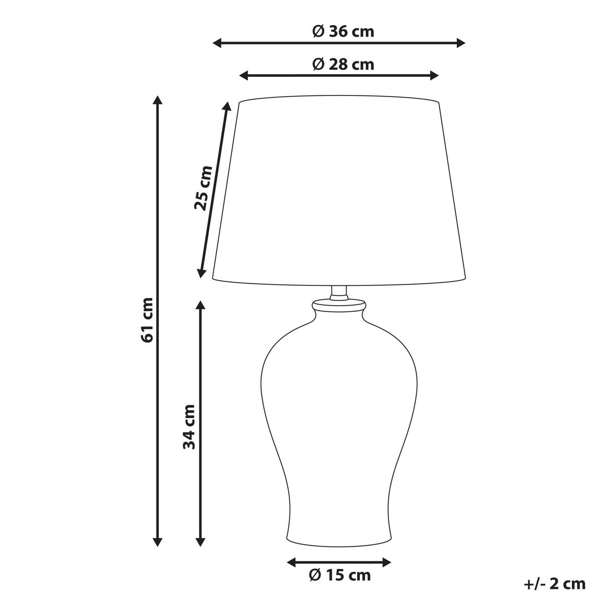 TISCHLAMPE Porzellan Weiß Febros - Pink/Gelb, Keramik (36/36/61cm) - Beliani