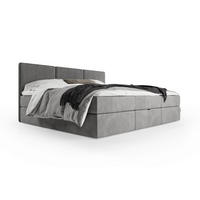 BOXSPRINGBETT Weit 240x200 cm mit Bettkasten – Grau, 3 modulare Segmente - Grau, Textil (240/200cm)