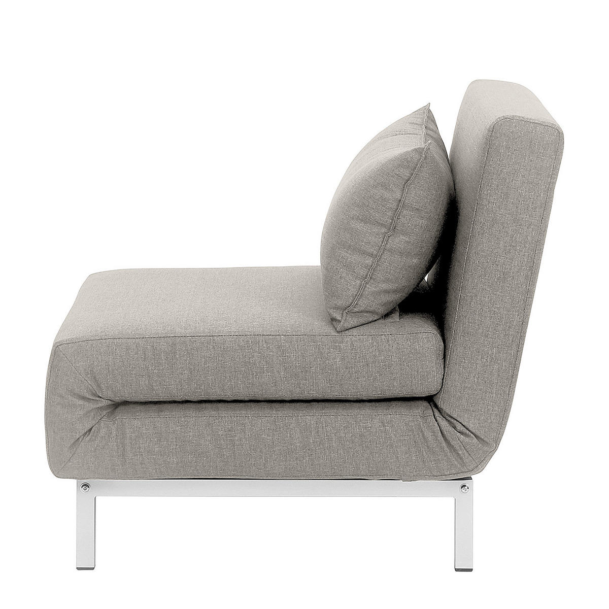 SCHLAFSESSEL - Silberfarben/Grau, Textil/Metall (77/78/85cm) - home24