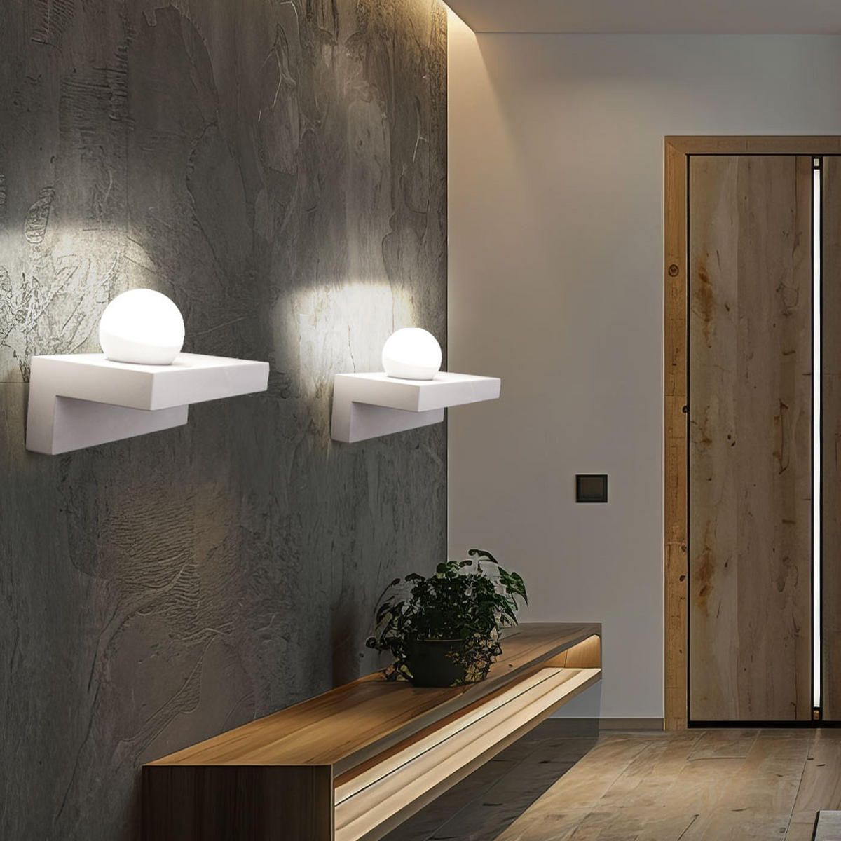 LED WANDLEUCHTE Christine Weiß Metall Gips - Weiß, Metall (30/17.5/15cm) - Globo Lighting