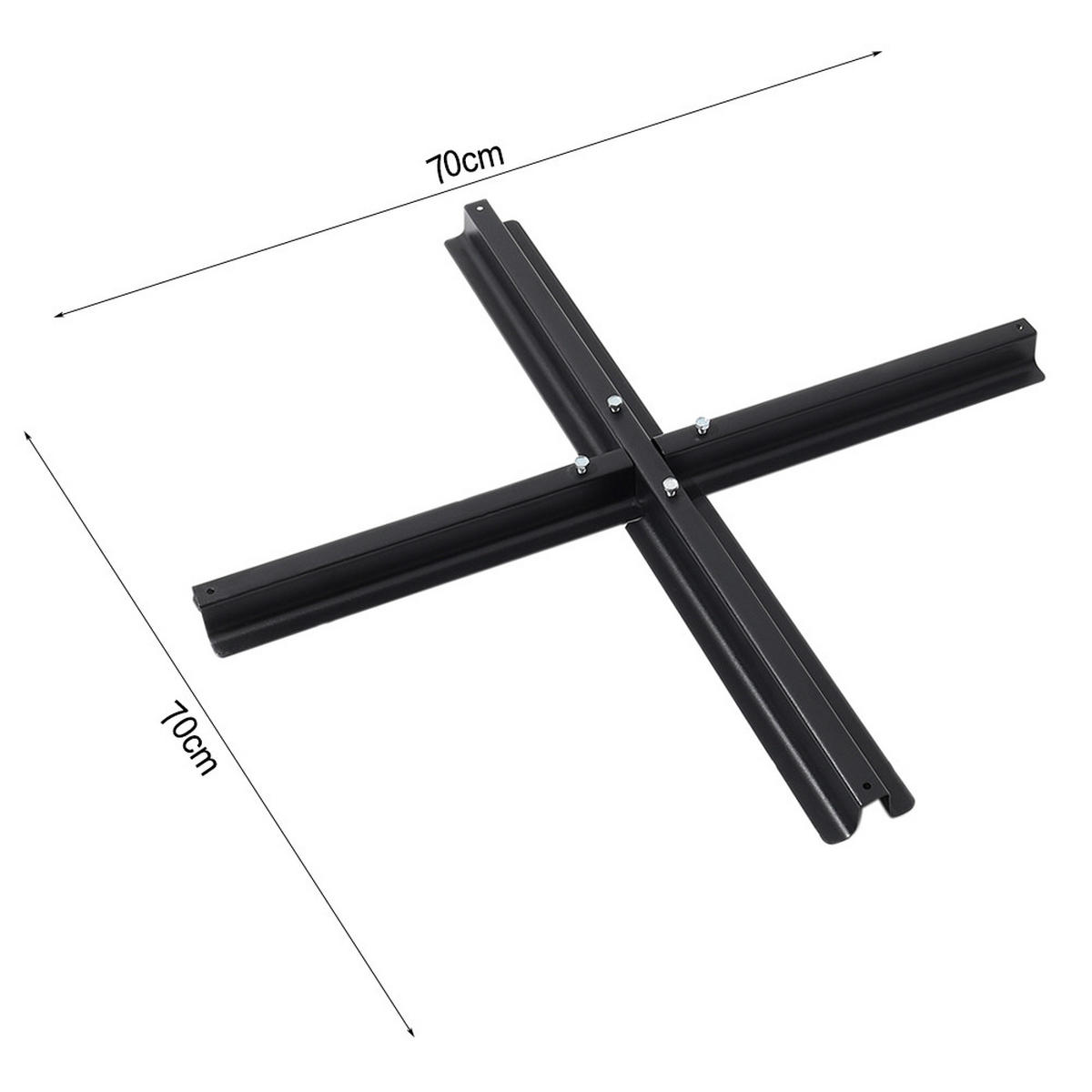 SONNENSCHIRM-KREUZSTÄNDER aus Edelstahl in Schwarz wetterfest standfest und robust 70 × 4,5 cm 2kg - Schwarz, Metall (70/70cm) - Livingandhome