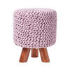 STRICK-HOCKER rosa, Dreibein 32/32/42 cm - Rosa, Textil (32/42/32cm) - Homescapes