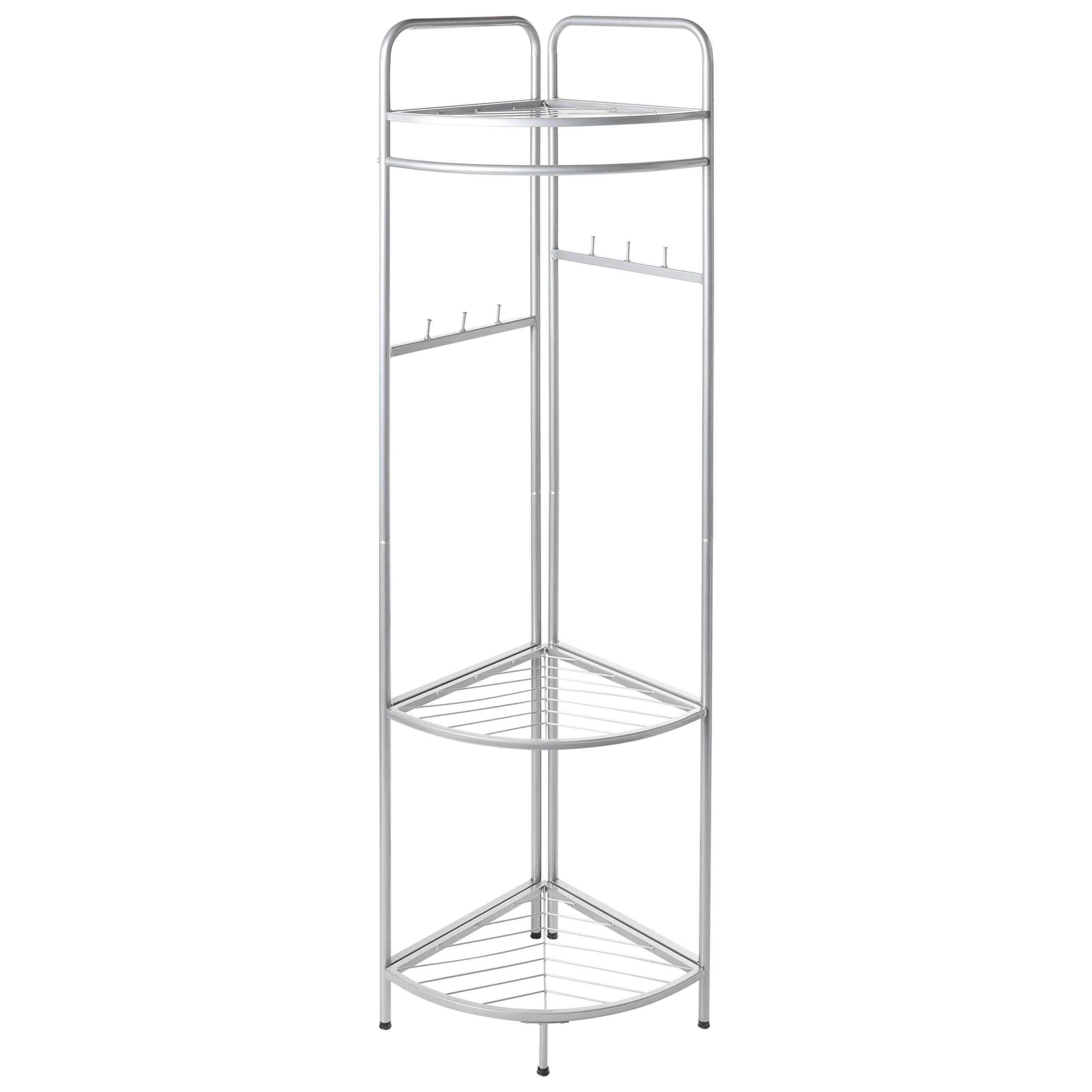 ECK-GARDEROBENSTÄNDER Silber Lawton - Silberfarben, Metall (53/160/37cm) - Beliani