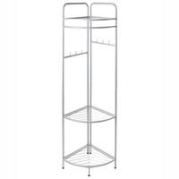 ECK-GARDEROBENSTÄNDER Silber Lawton - Silberfarben, Metall (53/160/37cm) - Beliani