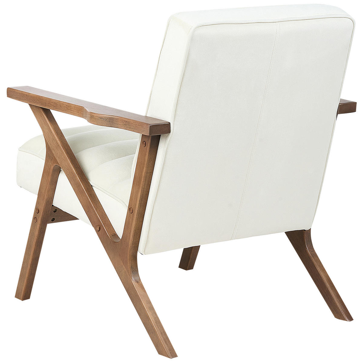 SESSEL Cremeweiß Kisa - Dunkelbraun/Weiß, Textil (74/84/80cm) - Beliani