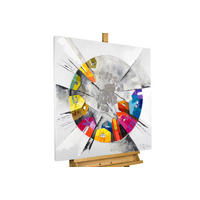 ÖLGEMÄLDE 80/80 cm - Silberfarben/Multicolor, Holz/Textil (1.6/80cm) - KUNSTLOFT