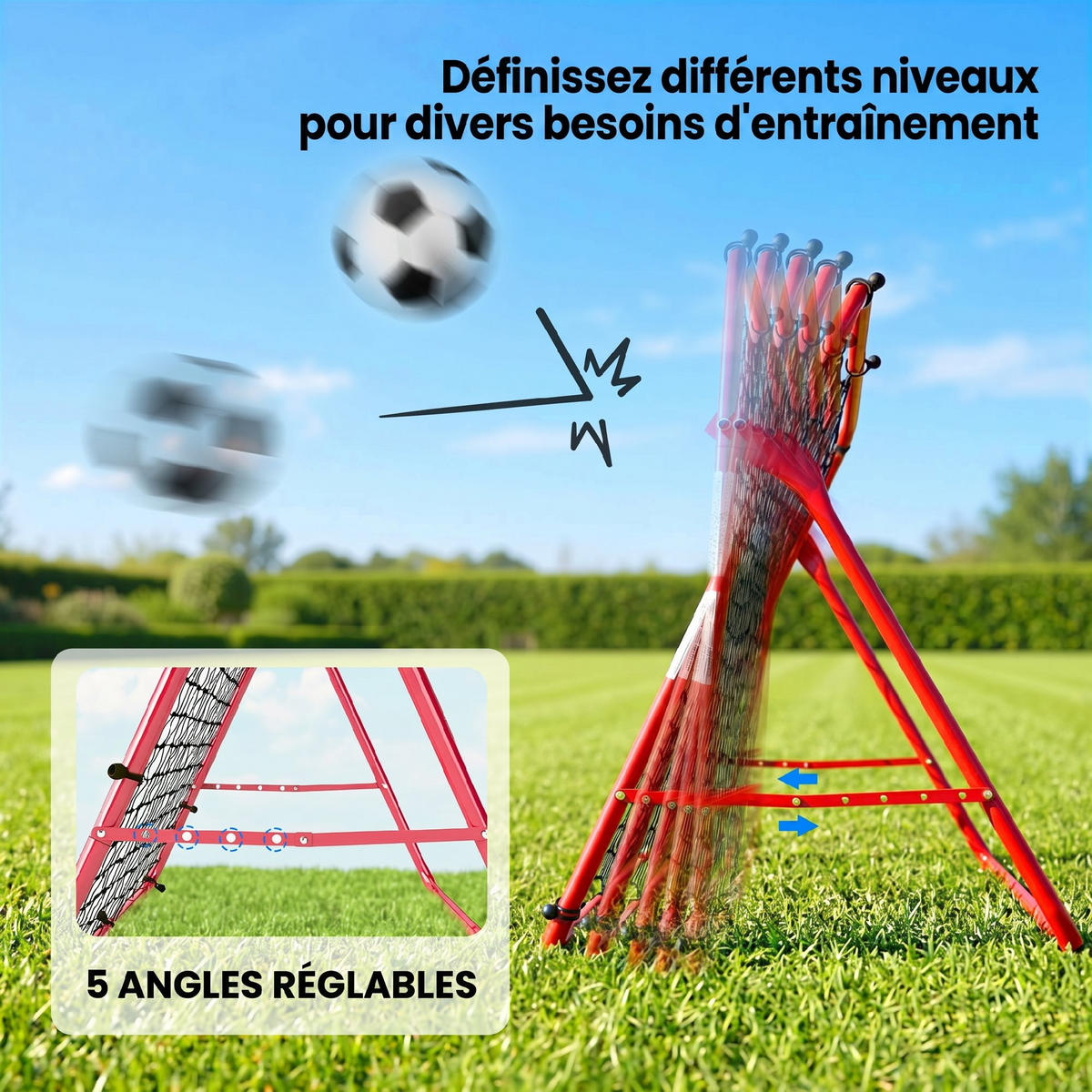 REBOUNDER DE-18606 5-fach verstellbarer Winkel Rot - Rot, Metall (72/103cm) - ComfortXL