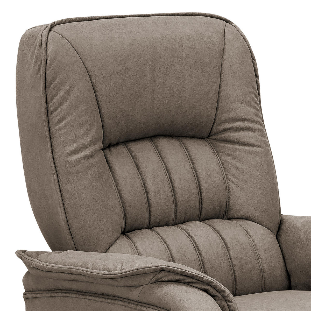 FERNSEHSESSEL mit Aufstehhilfe - Taupe - Microfaser - Taupe, Textil/Metall (77/113/87cm) - home24