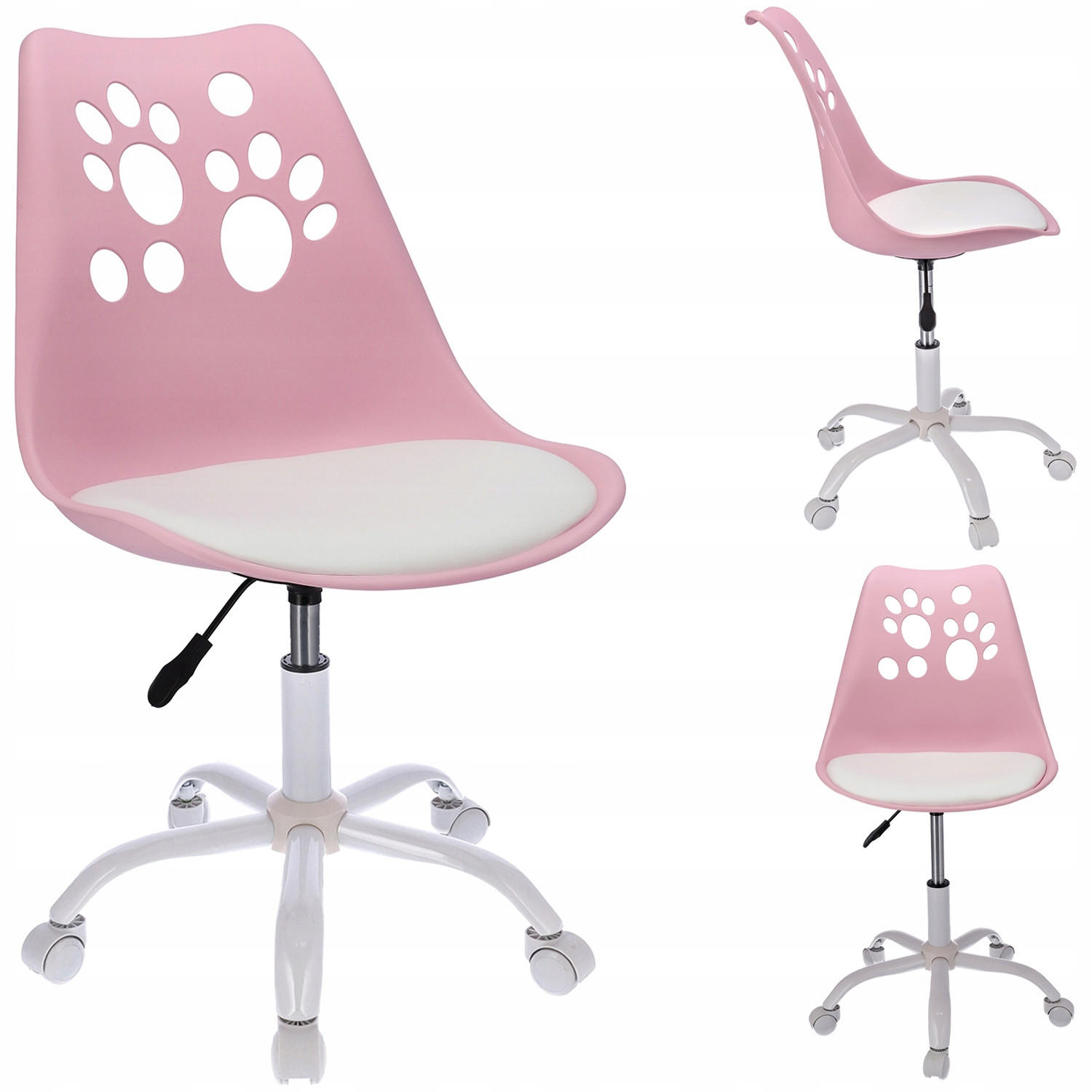 STUHL Joy - rosa/weiß - Pink/Weiß, Kunststoff/Metall (52/95/58cm) - JuMi