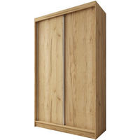 SCHWEBETÜRENSCHRANK Mario 120/216/61 eiche Artisan mit Schubladen - Eiche Artisan, Holzwerkstoff (120/216/61cm) - Beautysofa
