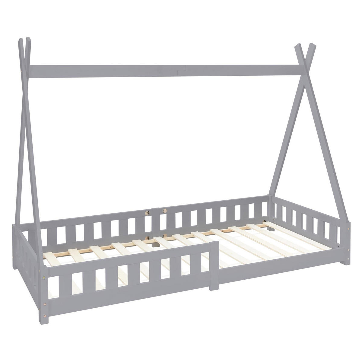 KINDERBETT Tipi 90x200 cm Hellgrau - Hellgrau, Holz (90/200cm) - ML-DESIGN