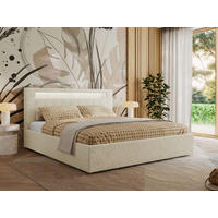 POLSTERBETT GOLD 5 CLASSIC 180/200 - Creme Strukture - Schaum-Matratze - Creme, Textil (180/200cm) - MKS