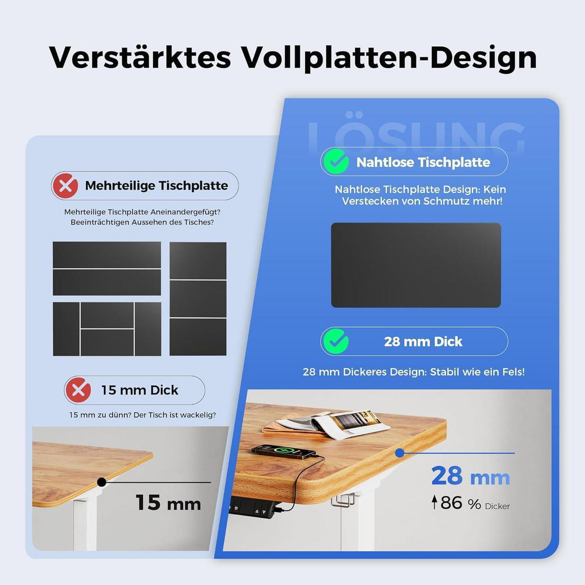 SCHREIBTISCH Höhenverstellbar 140 x 80 cm Hellbraun - Braun, Holz (140/80/75cm)