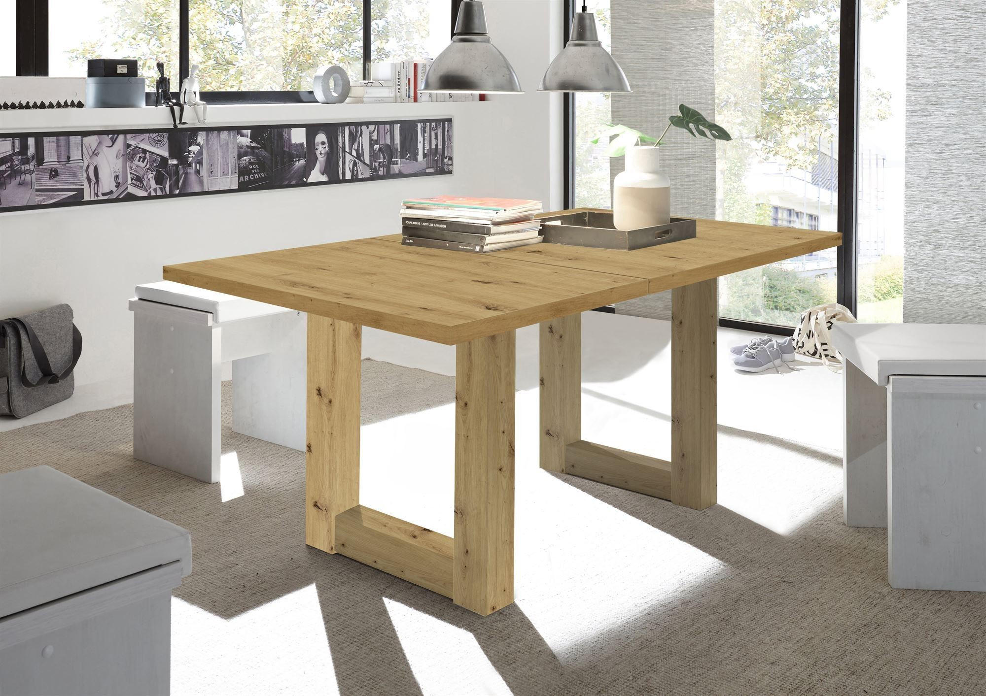 ESSTISCH ausziehbar Eila 1 140 x 90 x 75 Esszimmertisch Asteiche - Naturfarben, Holz (140/90/75cm) - 58aufmkessel