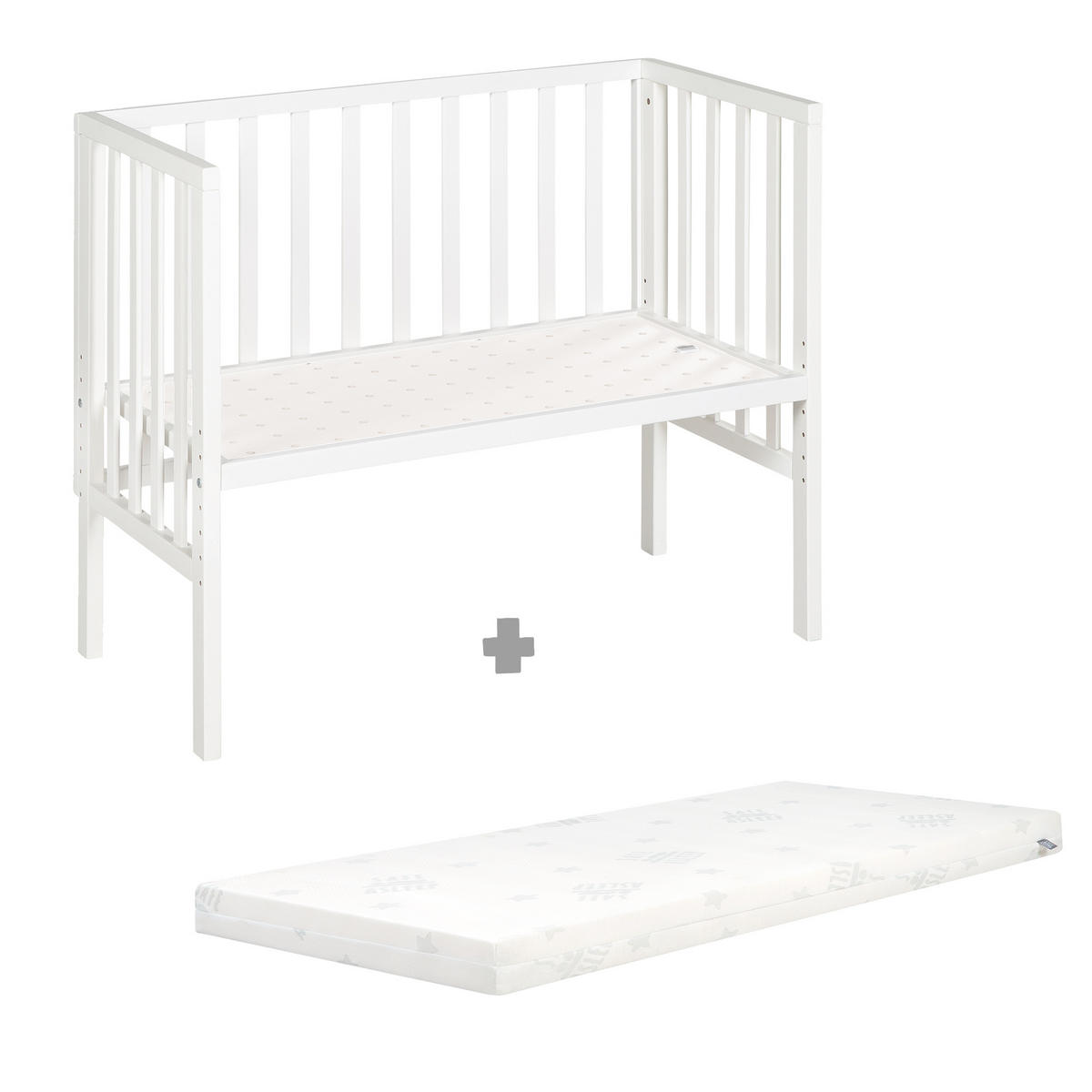 BEISTELLBETT 3in1 Set 90 x 45 cm - Weiß, Holzwerkstoff (45/90cm) - Roba