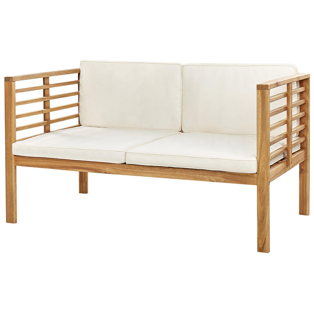 LOUNGE-SET 4-sitzer Akazienholz Cremeweiß Pacific - Creme, Holz - Beliani