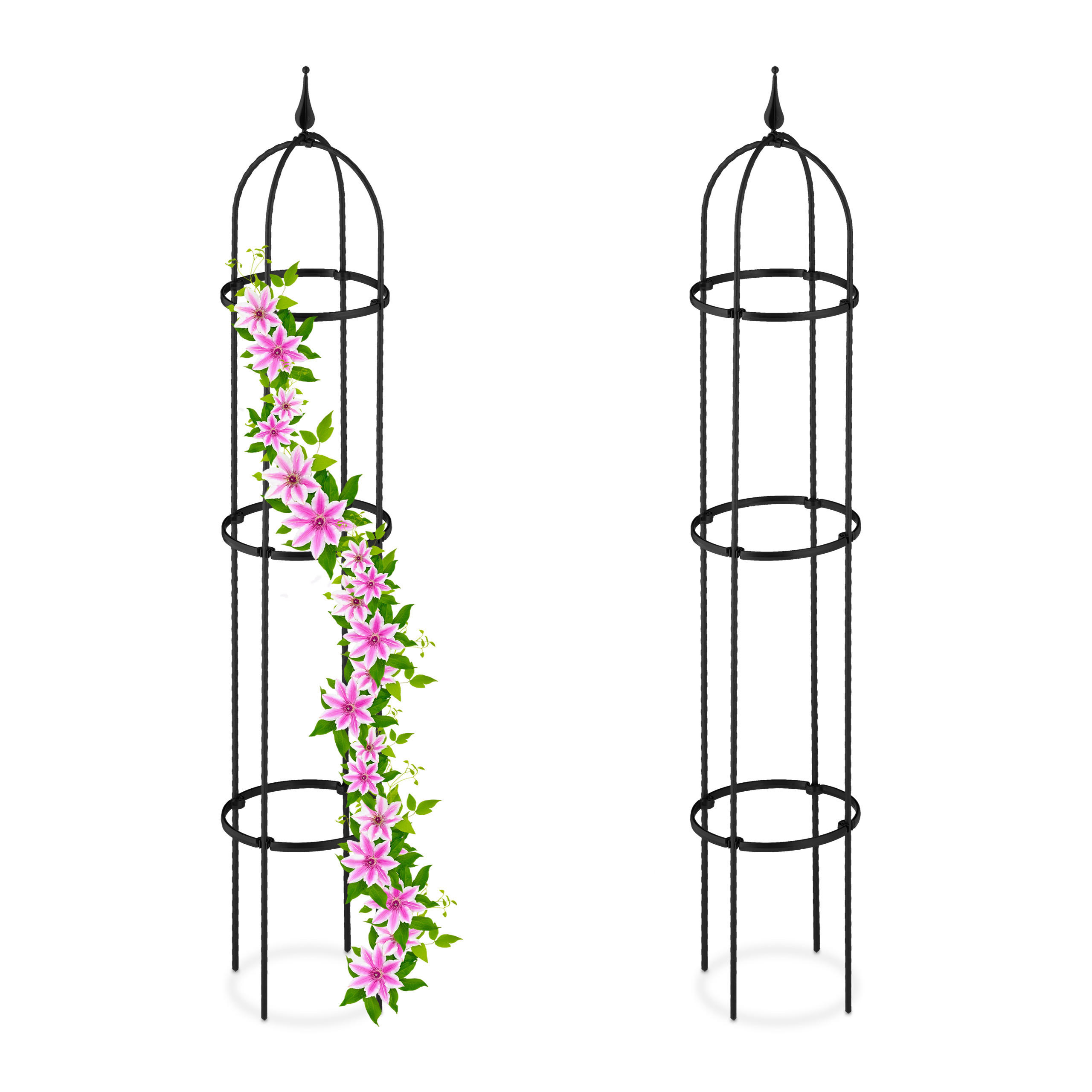 2XRANKHILFE - Schwarz, Kunststoff/Metall (25/130/25cm) - Relaxdays