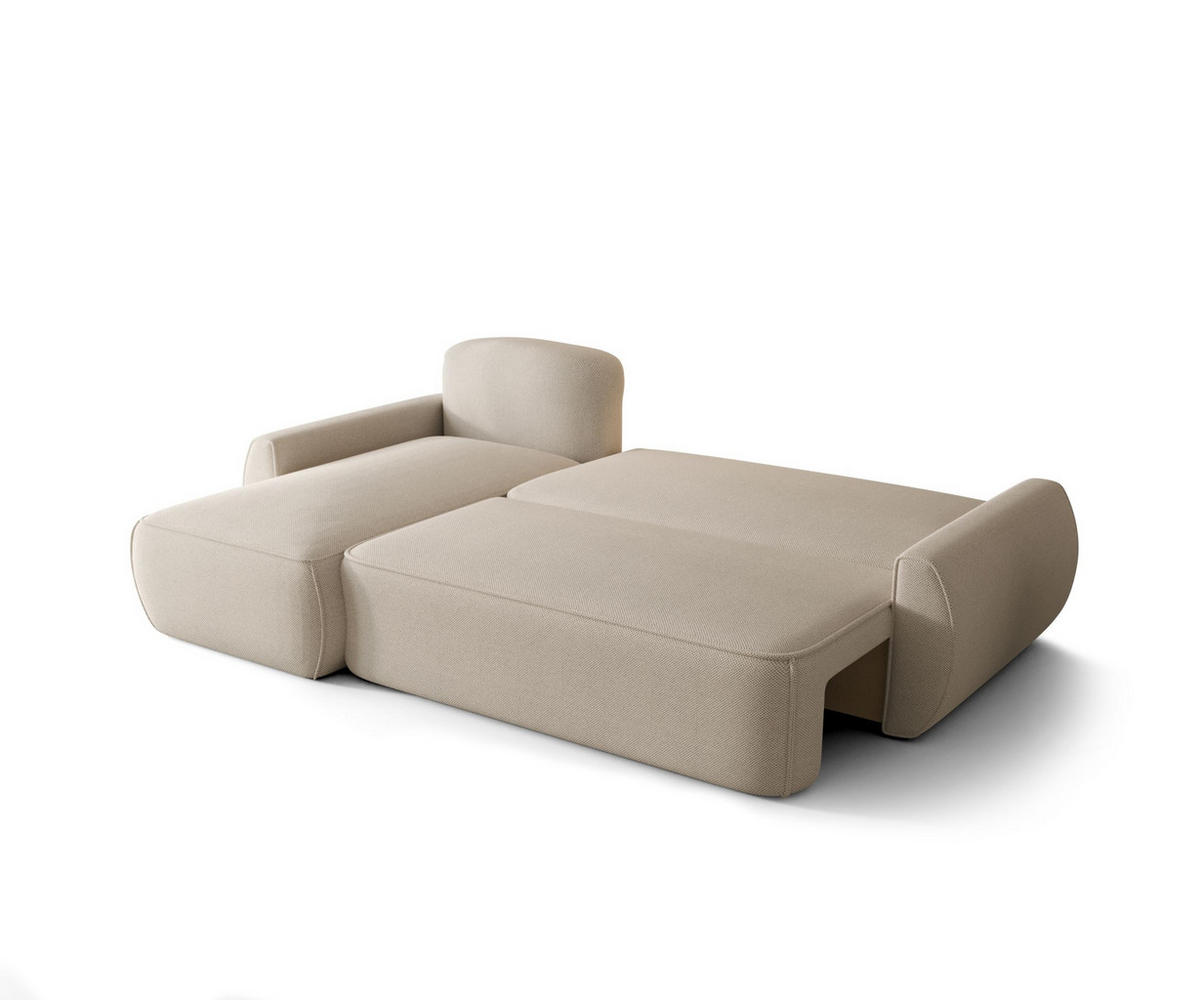 ECKSOFA mit Schlaffunktion LUCAS Quelle 83 Links - Grau, Textil (240/145cm) - Bedante