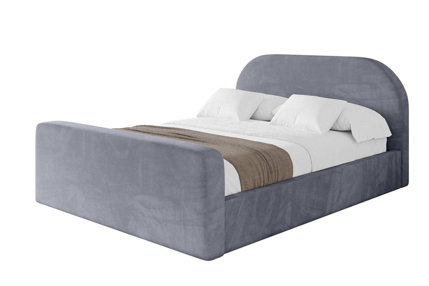 POLSTERBETT mit Bettkasten, Fußteil und Lattenrost, Boxbett mit Matratze H3/H4 - TIVON-Z 180x200 Grau - Grau, Holzwerkstoff/Textil (180/200cm) - ALTDECOR