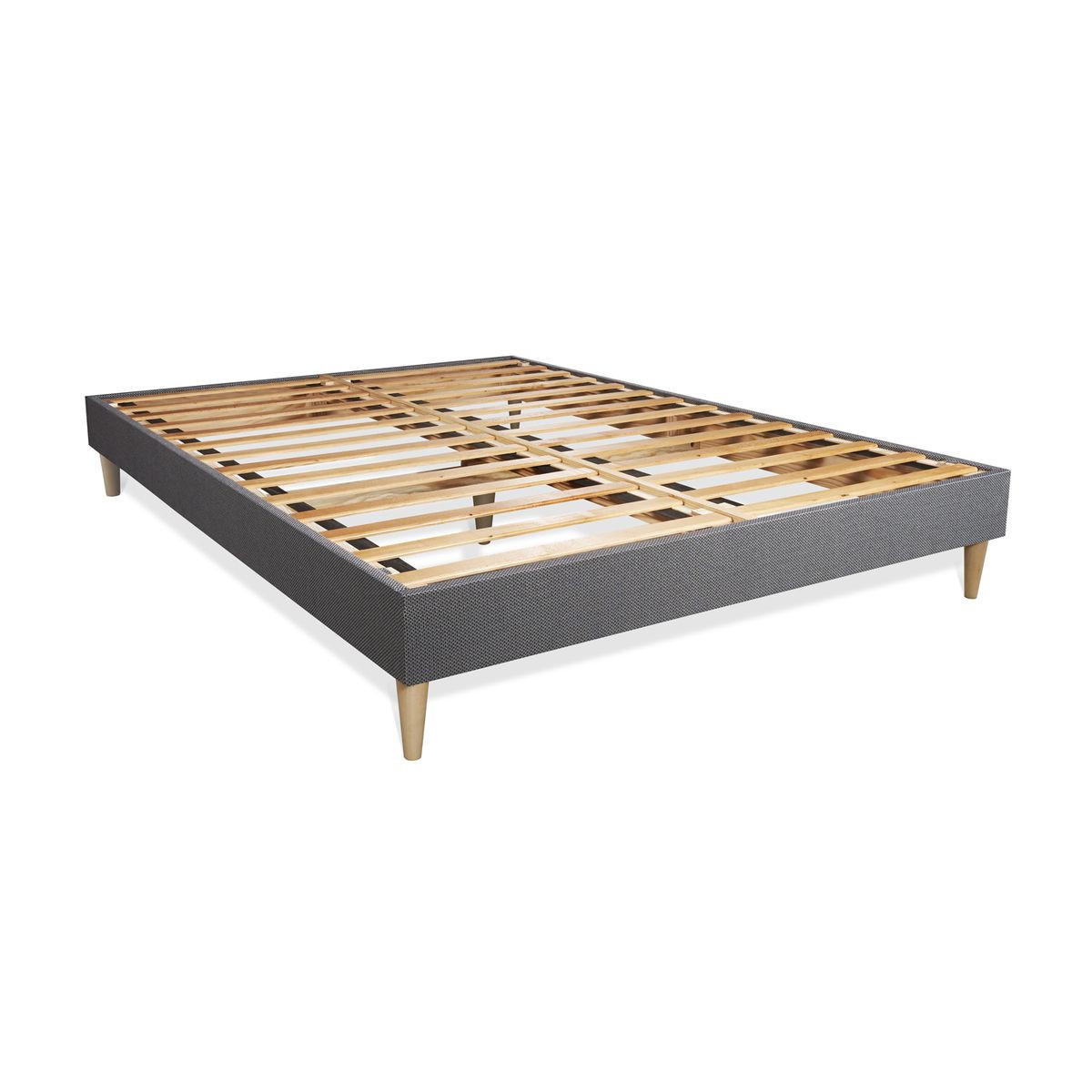BETT Actimemo relax Memory-Schaum 150 x 200 cm h2 - Kit Bettgestell Grau - Beige/Grau, Karton/Holz (150/200cm) - ACTISOM