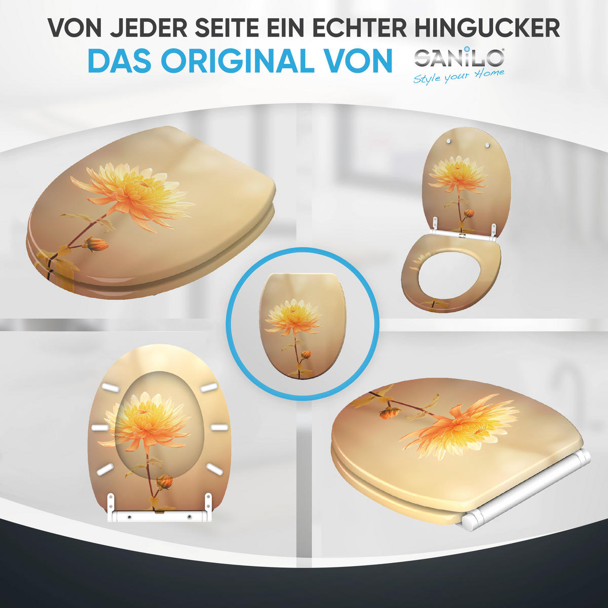 WC-SITZ mit Absenkautomatik & Top Fix Mum - Orange, Holzwerkstoff (37.7/5.5/48cm) - Sanilo