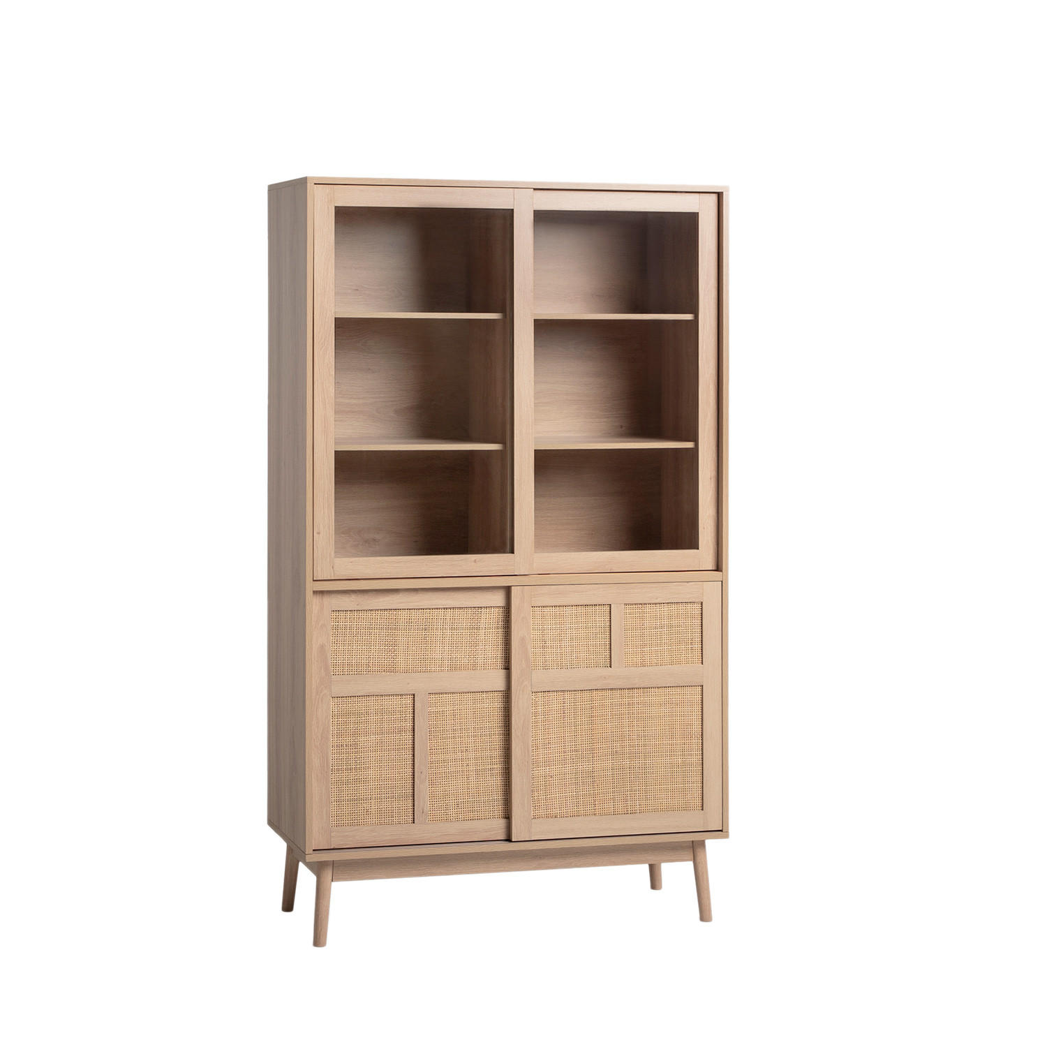 VITRINENSCHRANK DOPPELTER Ikigai Natürlich 100 cm x 171 cm - Naturfarben, Holzwerkstoff (100/171/40cm) - Klast Home
