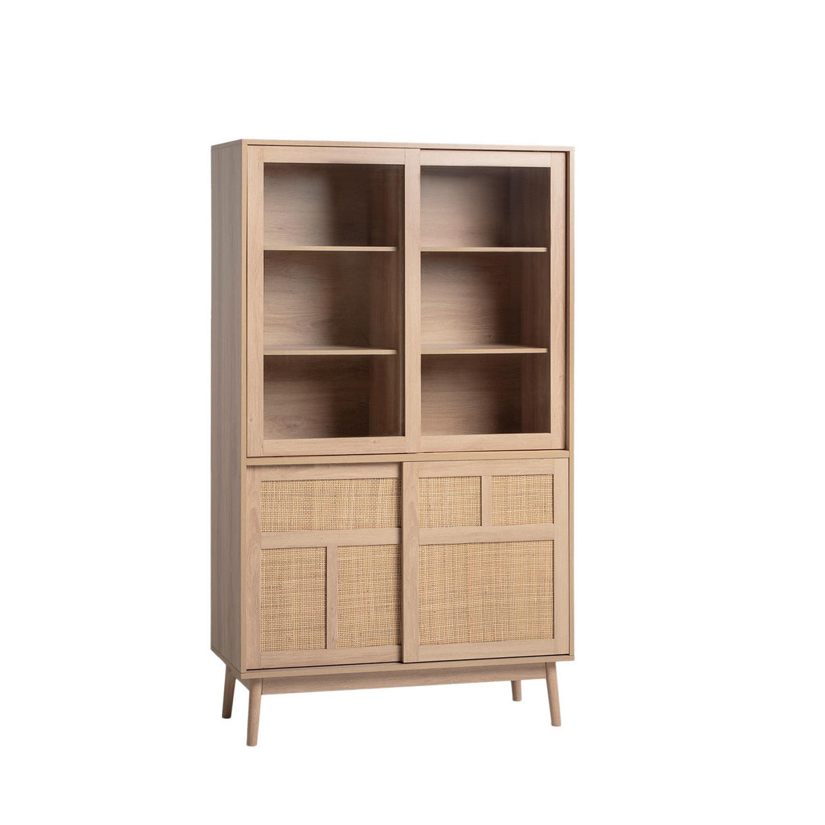VITRINENSCHRANK DOPPELTER Ikigai Natürlich 100 cm x 171 cm - Naturfarben, Holzwerkstoff (100/171/40cm) - Klast Home