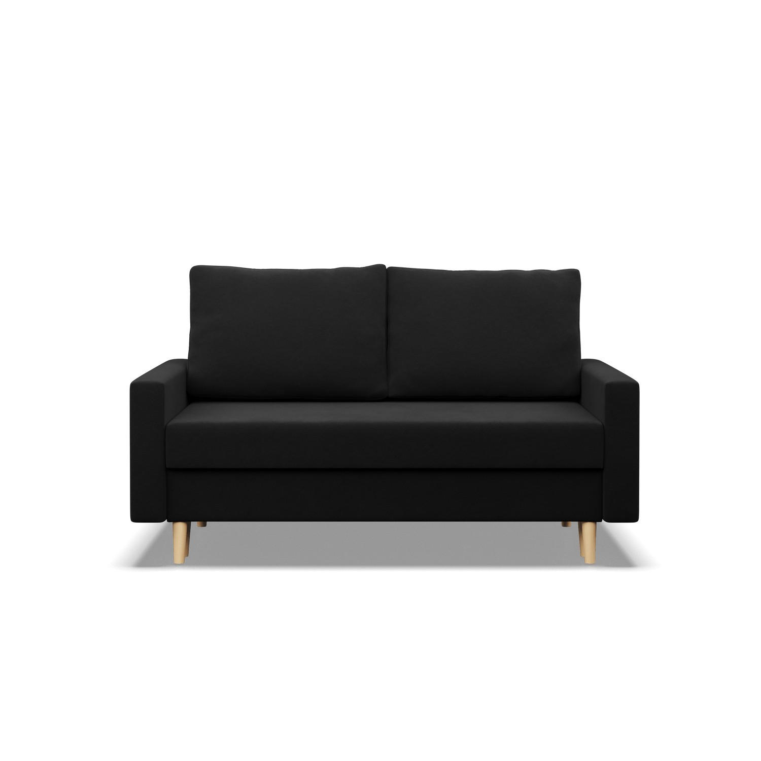 SOFA 2-SITZER MIT SCHLAFFUNKTION BLANK, Schwarz - Schwarz, Textil (152/92/92cm) - Mebligo