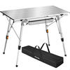 CAMPINGTISCH Tina,90 x 52 x 47 - 70 cm,silber - Silberfarben, Metall (90/52/70cm) - tectake