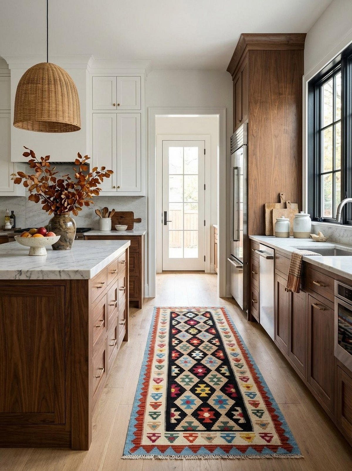 LÄUFER Gashgai Kelim Schwarz 295/88 cm Schurwolle - Schwarz, Textil (88/295cm) - Looma