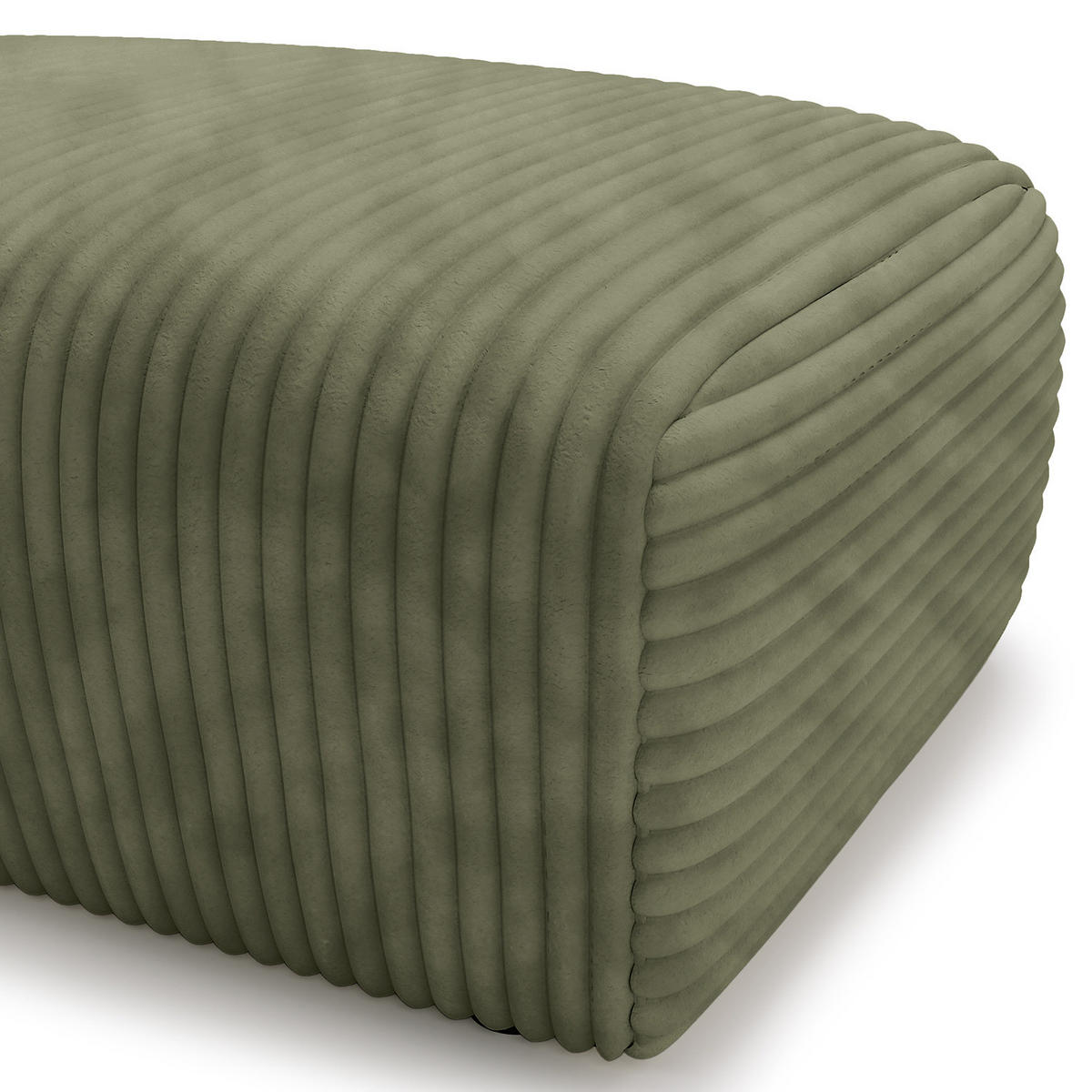 POLSTERHOCKER - Cord - Schwarz/Grün, Kunststoff/Textil (110/40/72cm) - home24