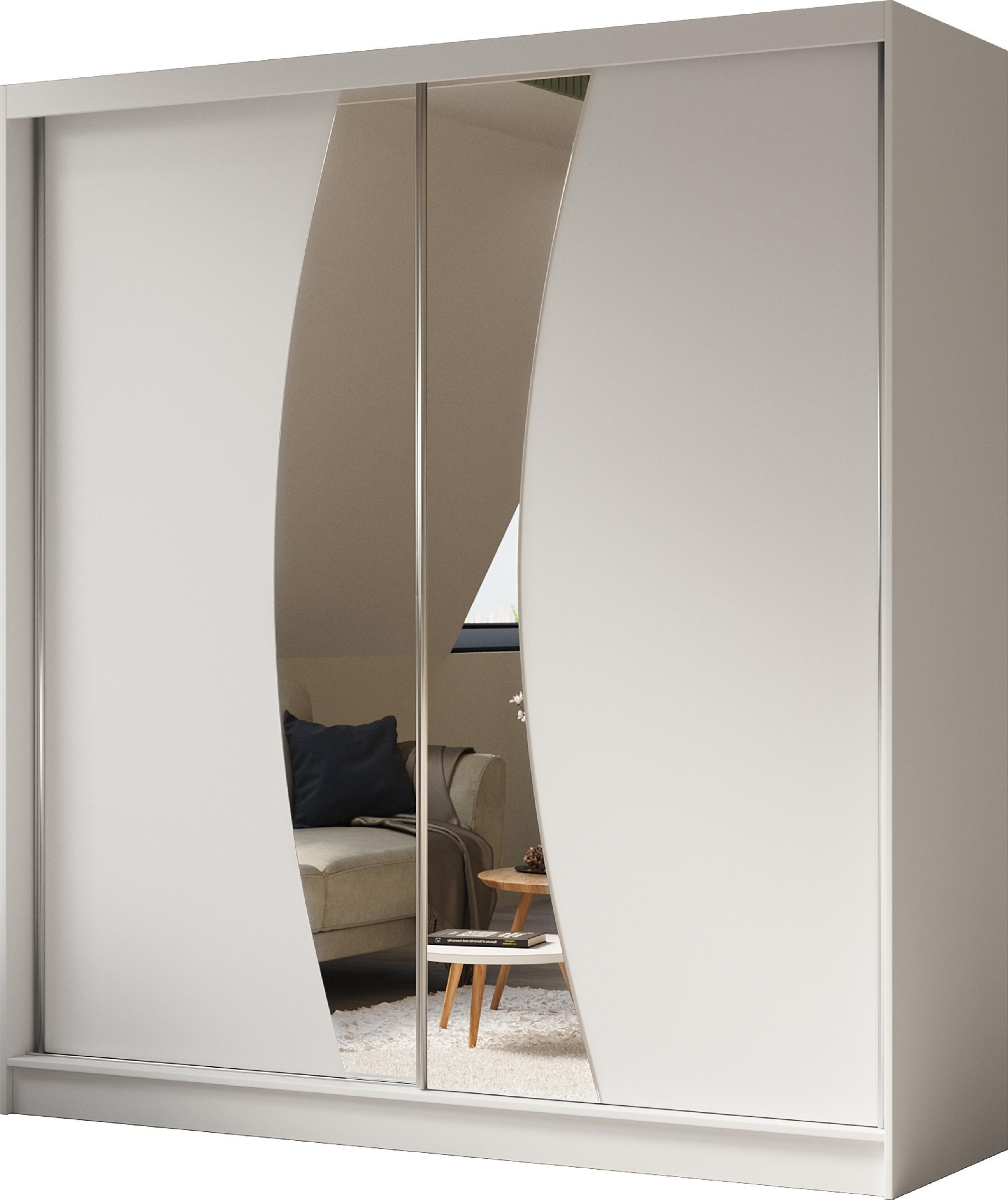 Margaret Hadas24 Schwebetürenschrank Weiß 200x216x61 cm