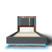 STAURAUMBETT 90/200 cm DE-32469 mit LED Grau - Grau, Holz (90/200cm) - ComfortXL
