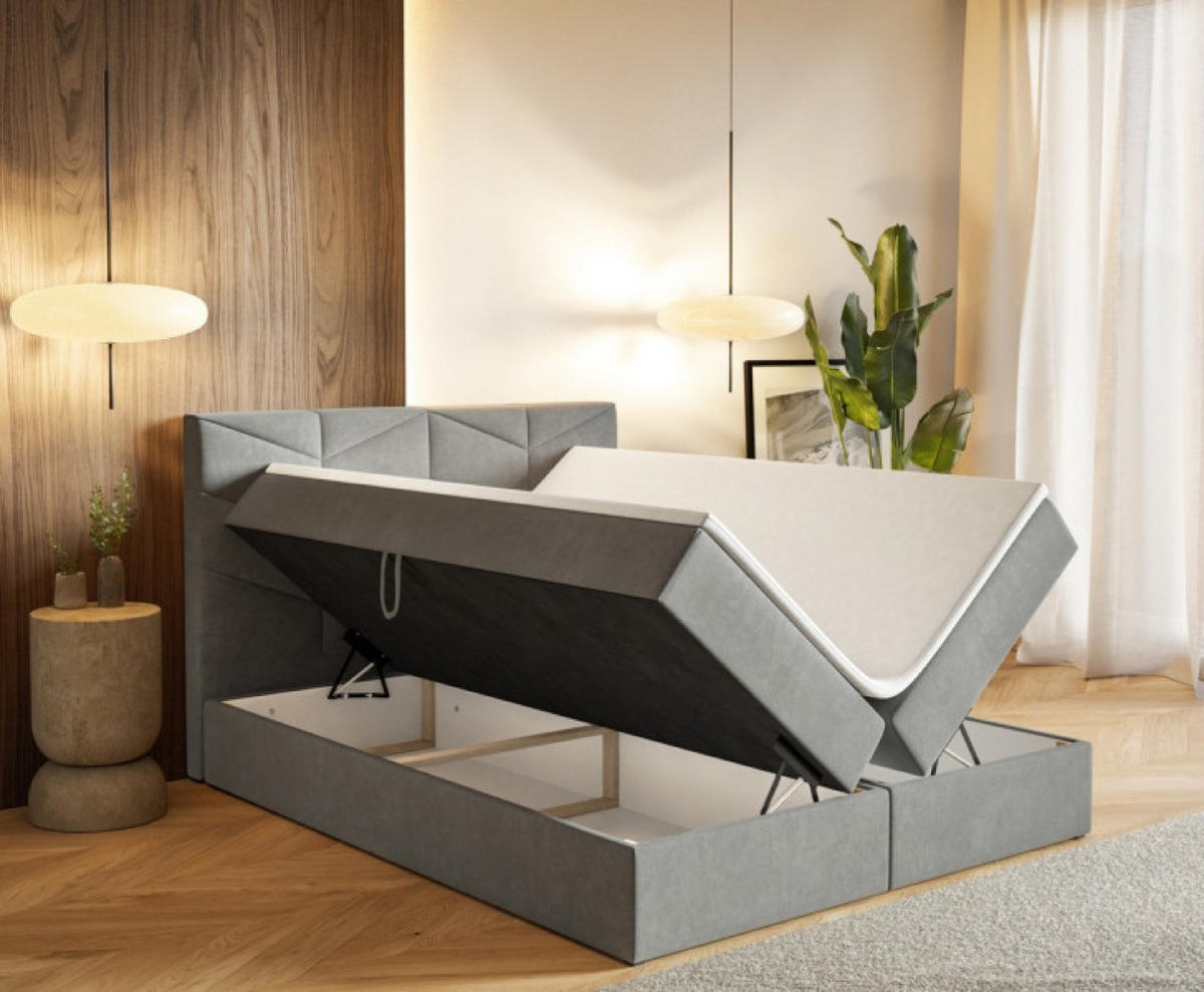 BETT Grau G3 Mit Bettkasten 160x200 cm - Grau, Textil (160/200cm) - Sepro Meble