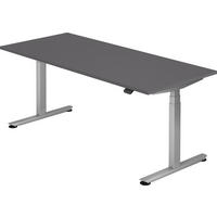 SCHREIBTISCH elektrisch Bluetooth & App XDLB 80/180/74 cm in Graphitfarben - Graphitfarben, Holzwerkstoff (80/180/74cm) - bümö