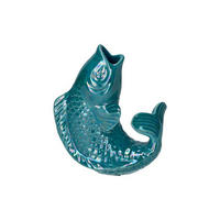 VASE Mamsell Koi XS, Fisch-Form, Steingut, Rainbow Ocean, H 15.5 cm - Blau, Keramik (15.5cm) - Gift Company