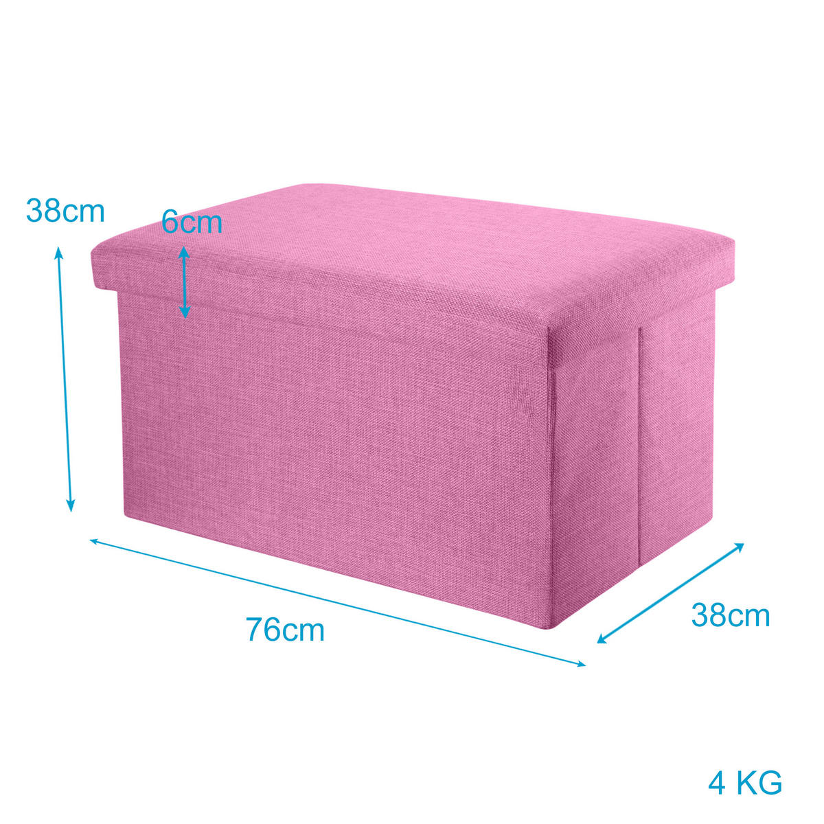 SITZBANK Faltbar in Leinen Optik 78/38/38 cm (Pink) - Pink, Textil (78/38/38cm) - Intirilife